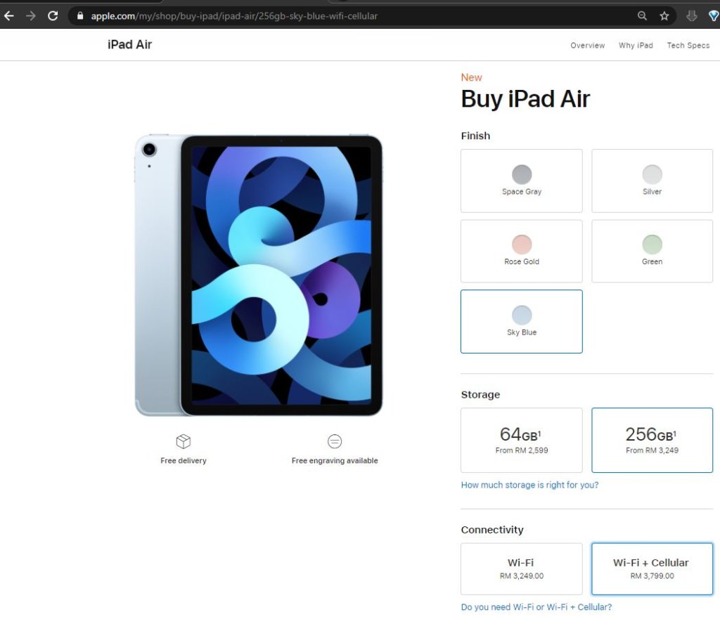 Apple iPad Air prices Malaysia