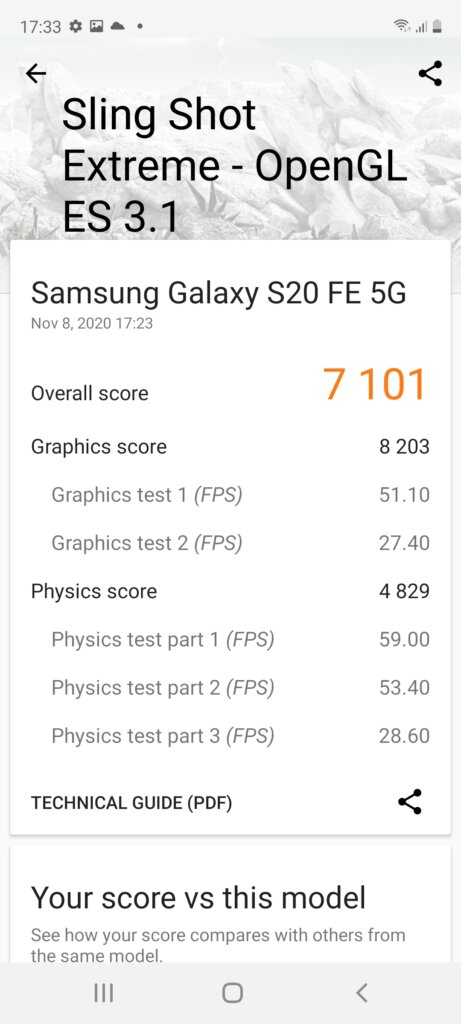 Samsung Galaxy S20 FE 5G Review 3dmark