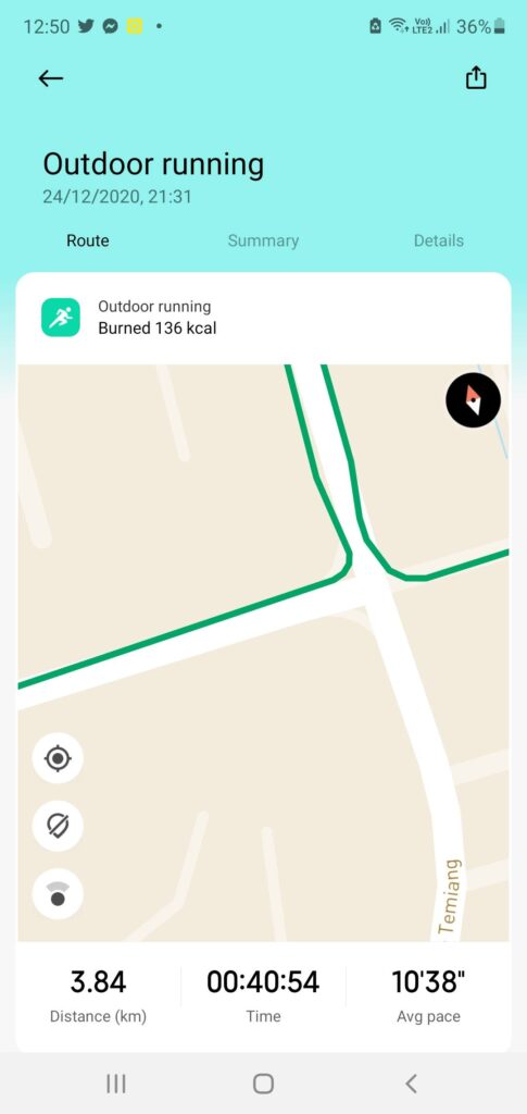 Xiaomi Mi Watch Lite Review run route