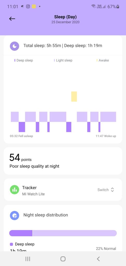 Xiaomi Mi Watch Lite Review sleep