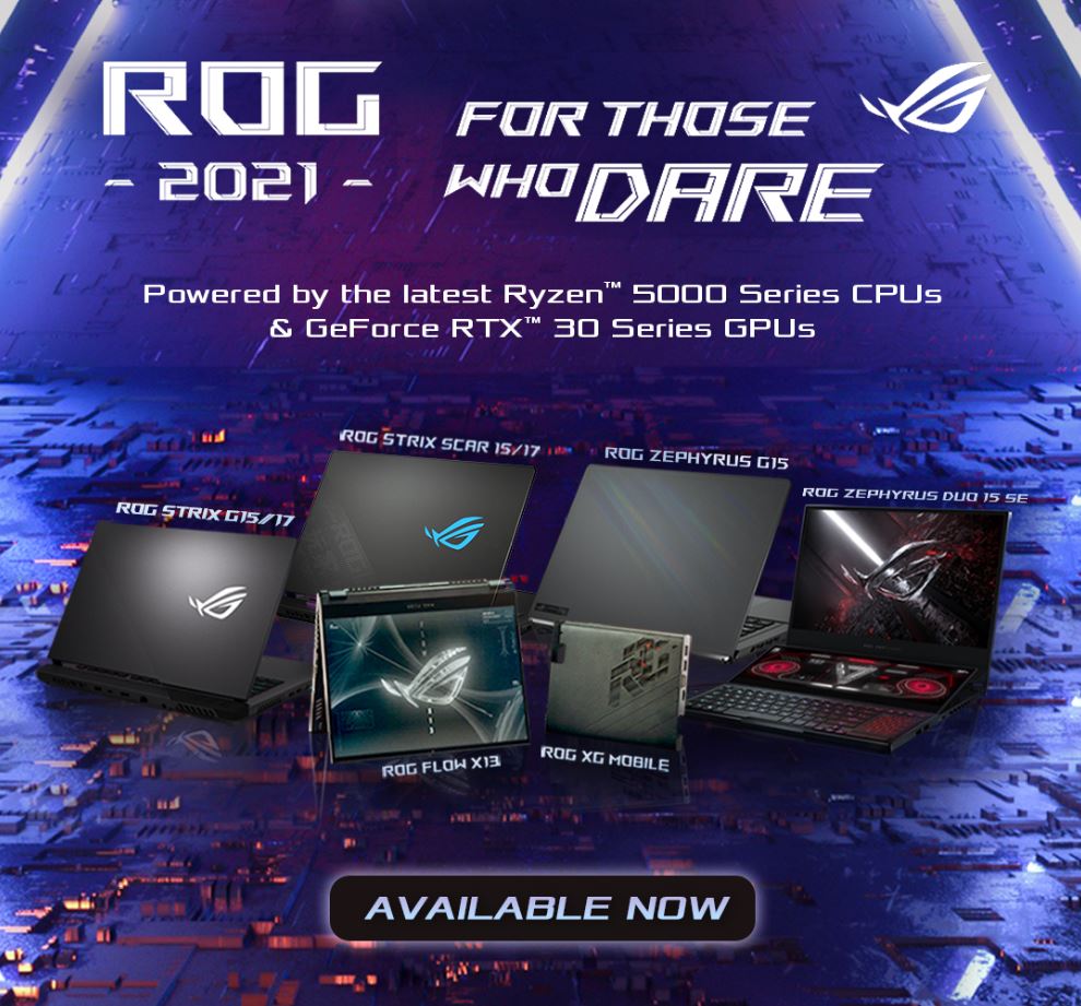 ROG CES 2021 laptop prices group shot