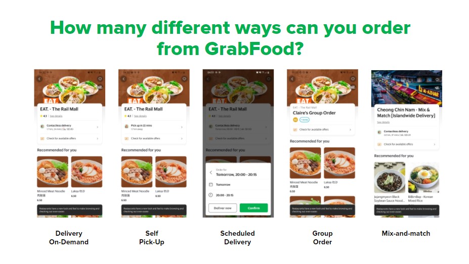 grabfood ordering types
