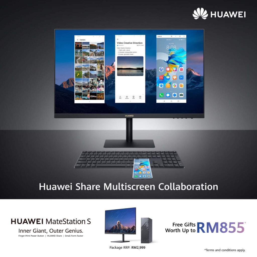  Huawei MateStation S multi screen collaboration