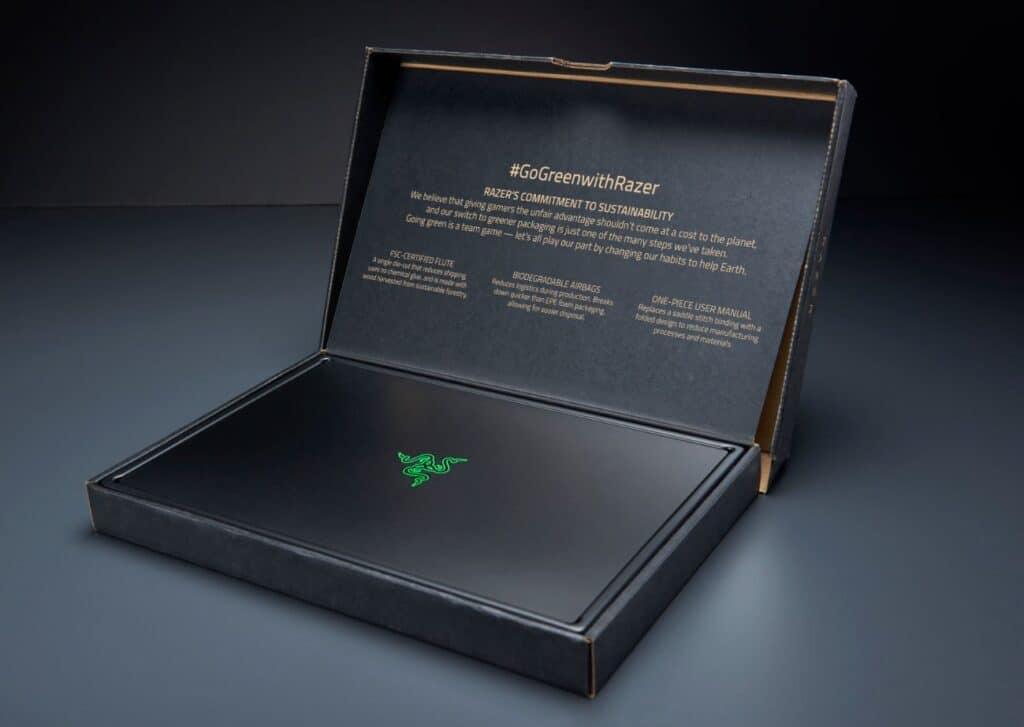 #GoGreenWithRazer packaging