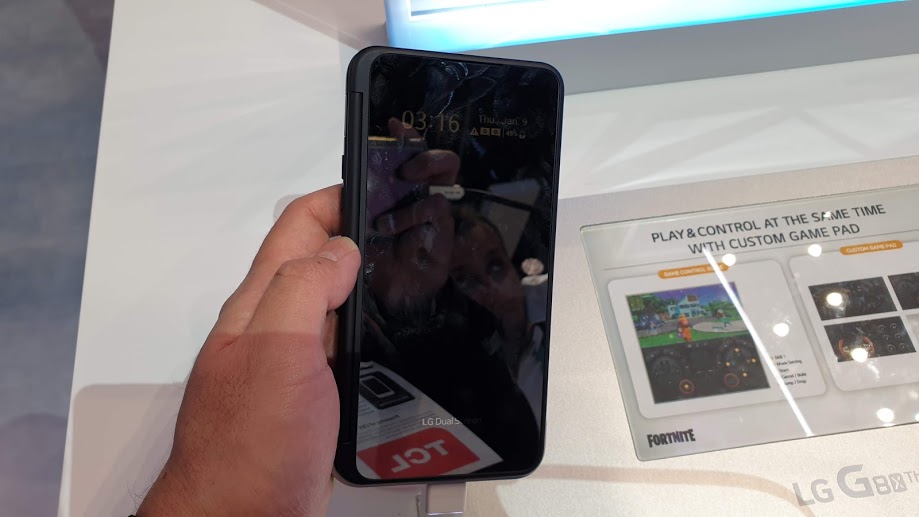 An LG smartphone showcased at Mobile World Congress.