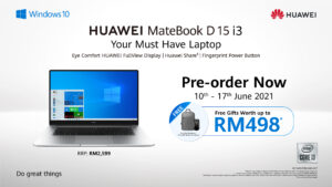 Huawei MateBook D 15 laptop up for preorders with RM498 in free gifts 9