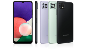 Galaxy A22 5G and Galaxy A22 now in now in natty pastel violet and mint 3