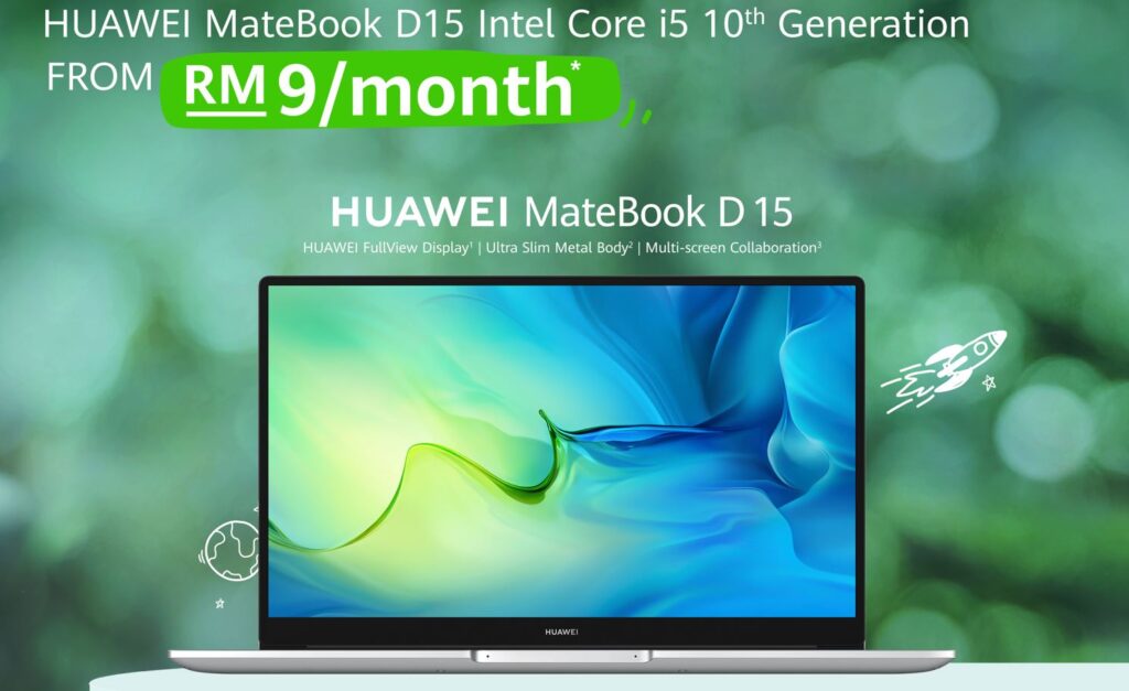 Huawei MateBook D15 for RM9 a month cover
