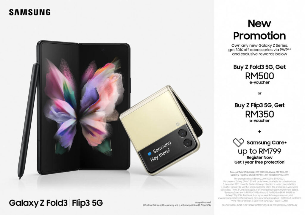 Samsung Galaxy Z Fold3 5G and Flip3 5G promo