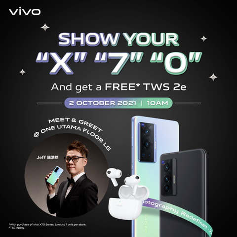 vivo X70 First Sale Celebration show an x 7 or 0