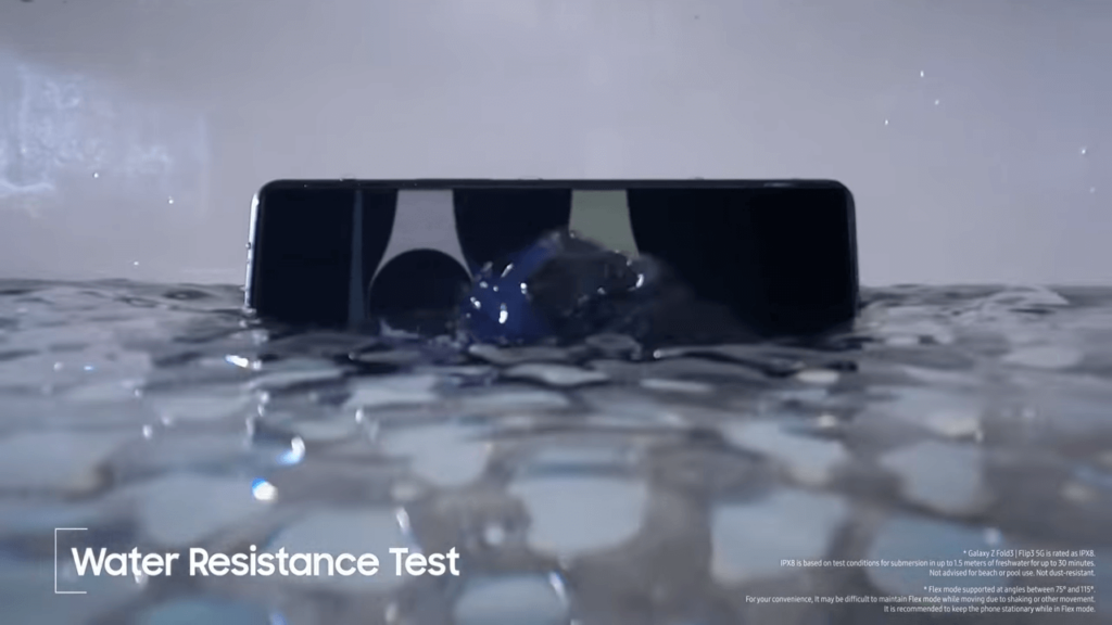 Galaxy Z Flip3 and Galaxy Z Fold3 behind the scenes water immersion test