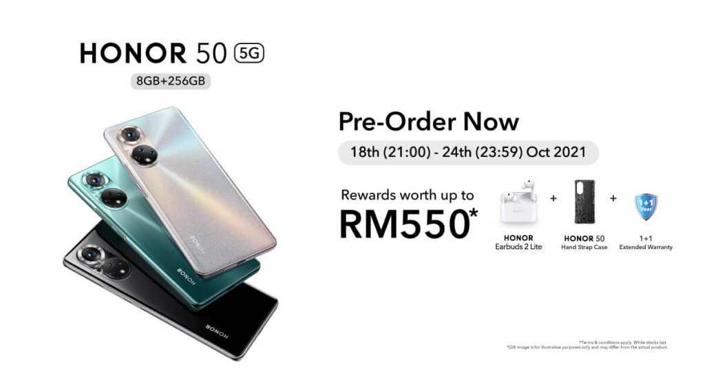 Honor 50 Malaysia preorders now live from RM1,699 with generous RM550 in gifts 1