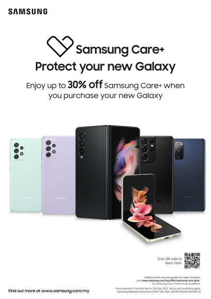 Samsung Care+ Promotion 2021 in Malaysia poster