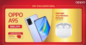 Buy the Oppo A95 and get a pair of true wireless earbuds for just RM1 6