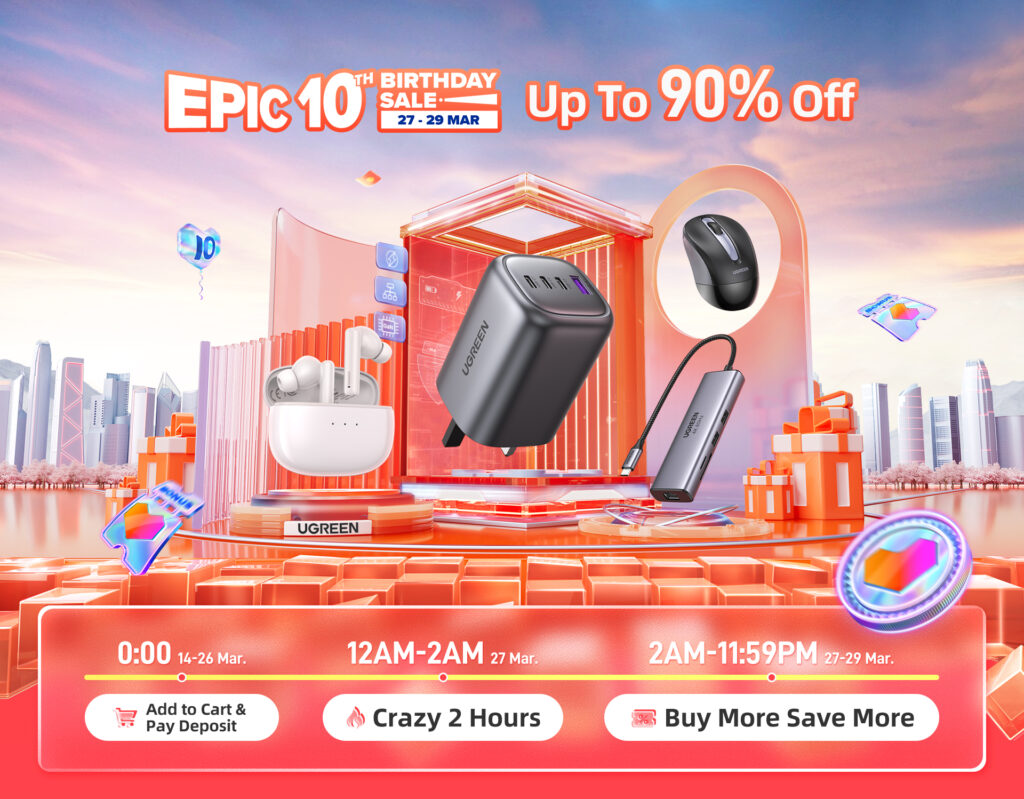 Ugreen 10th Lazada Birthday Sale promotions cover
