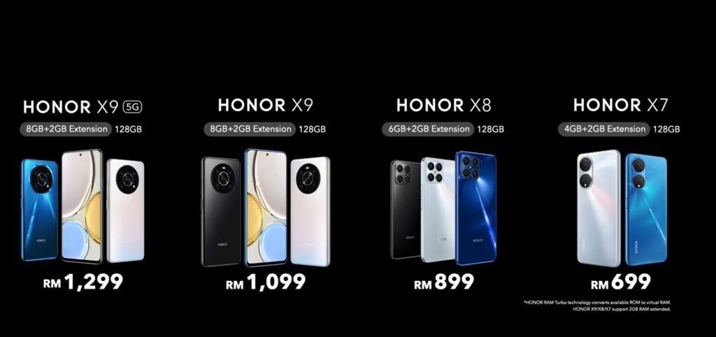 honor x7 x8 x9 5g prices malaysia