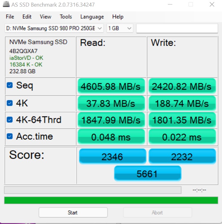 Samsung SSD 980 Pro Review AS