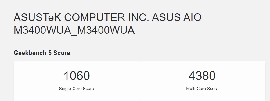 Asus M3400 Review  geekbench
