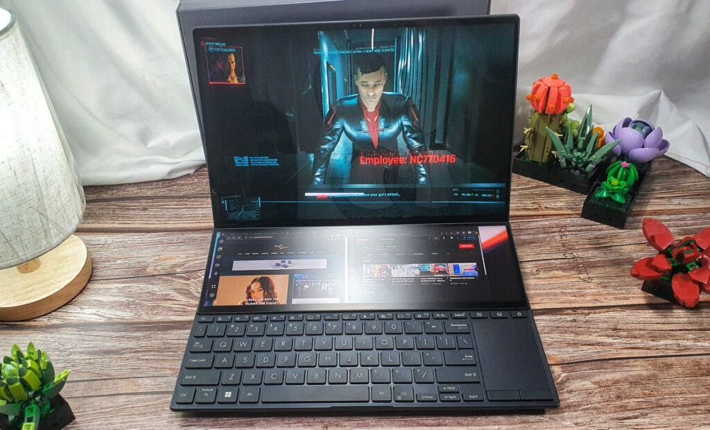 ASUS Zenbook Pro 14 Duo OLED review (UX8402) cyberpunk
