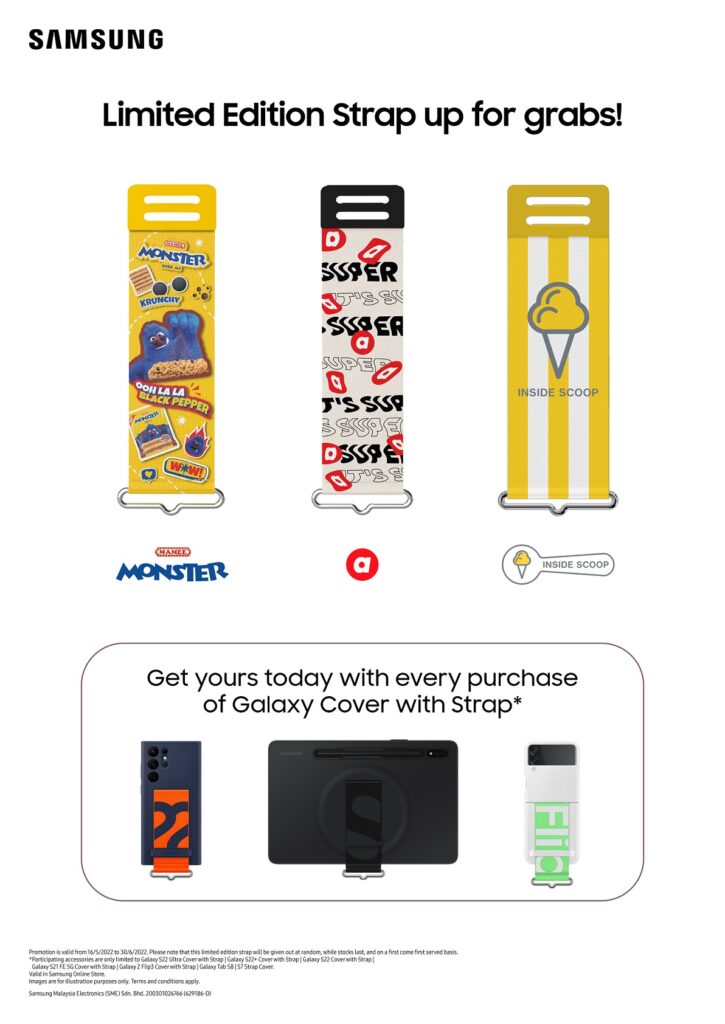 limited edition Inside Scoop, Mamee and Air Asia straps for Samsung’s Galaxy Cover with strap case