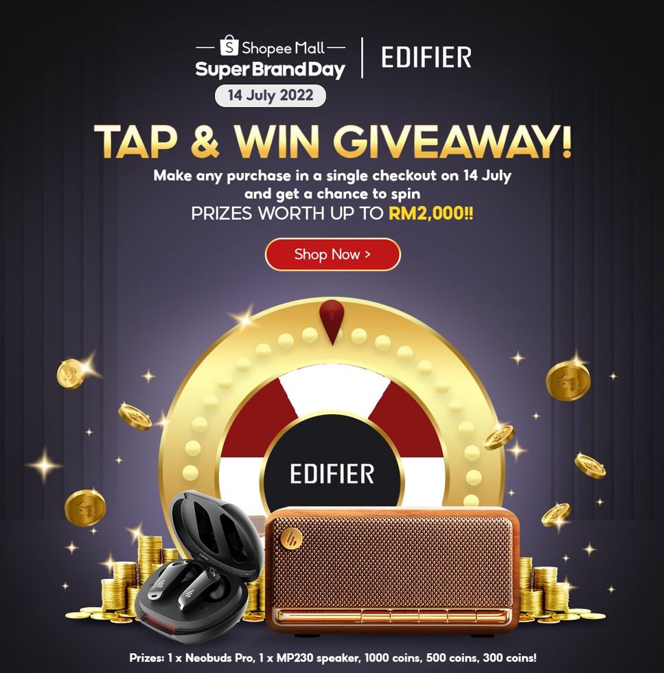 Edifier Super Brand Day Sales lucky spin