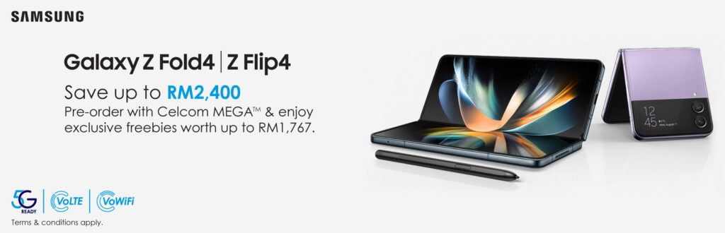 Celcom Galaxy Z Fold4 and Galaxy Z Flip4 deals