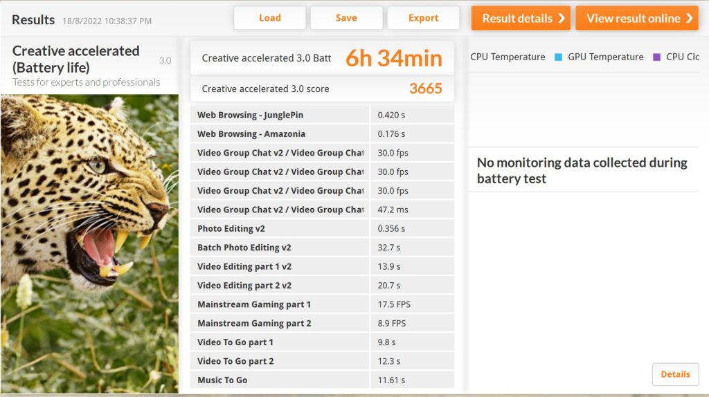 ASUS Vivobook 15X OLED review (M1503)  pcmark 8 battery
