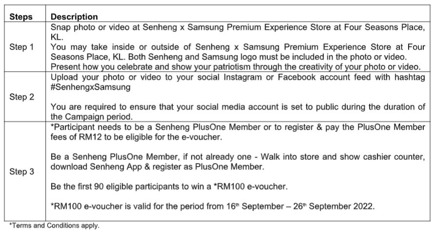 Samsung Flex & Snap Malaysia Day challenge senheng