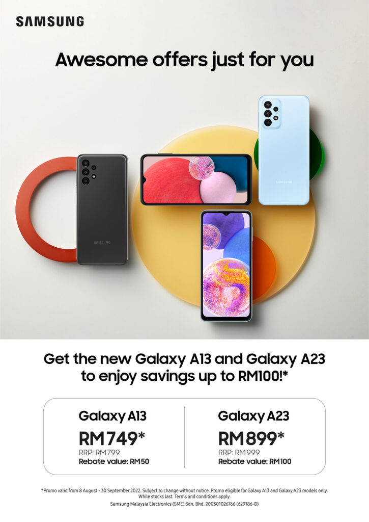 Galaxy A13 and Galaxy A23 rebate offer Malaysia