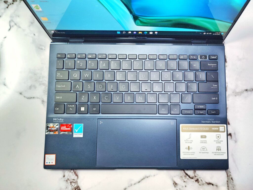 ASUS Zenbook S 13 OLED review  keyboard
