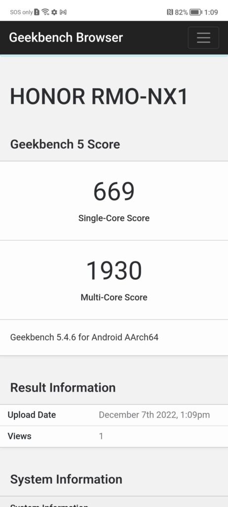 Honor X9a review geekbench