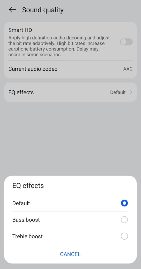 Huawei FreeBuds 5i review EQ effects
