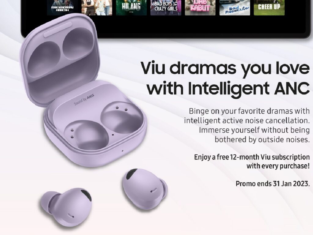 Get a Samsung Galaxy Buds2 Pro and you get a free Viu subscription for 12 months in Malaysia 1