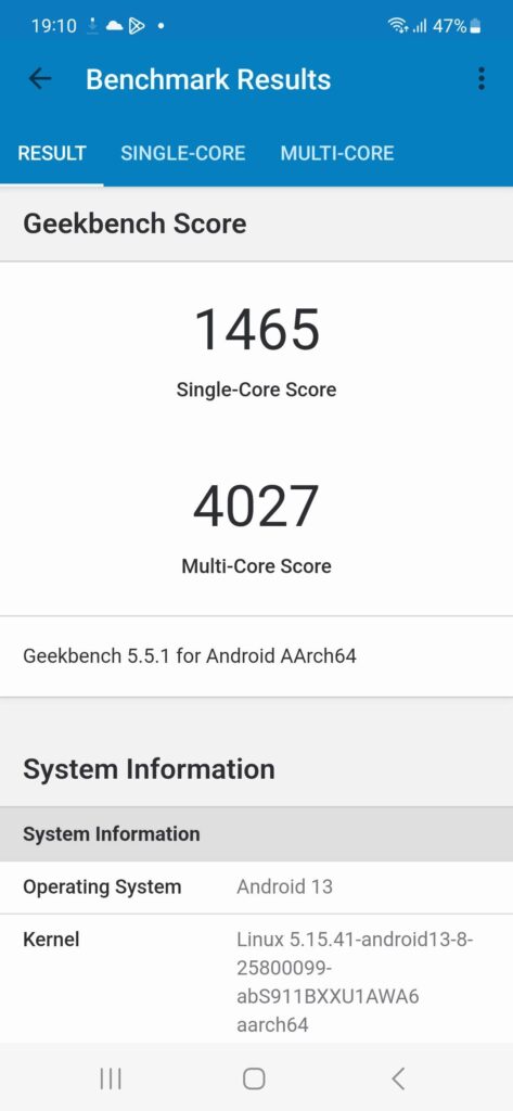 Samsung Galaxy S23 review geekbench