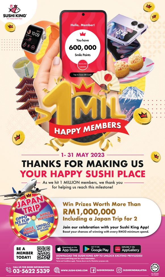 Sushi King 1 Million Happy Members