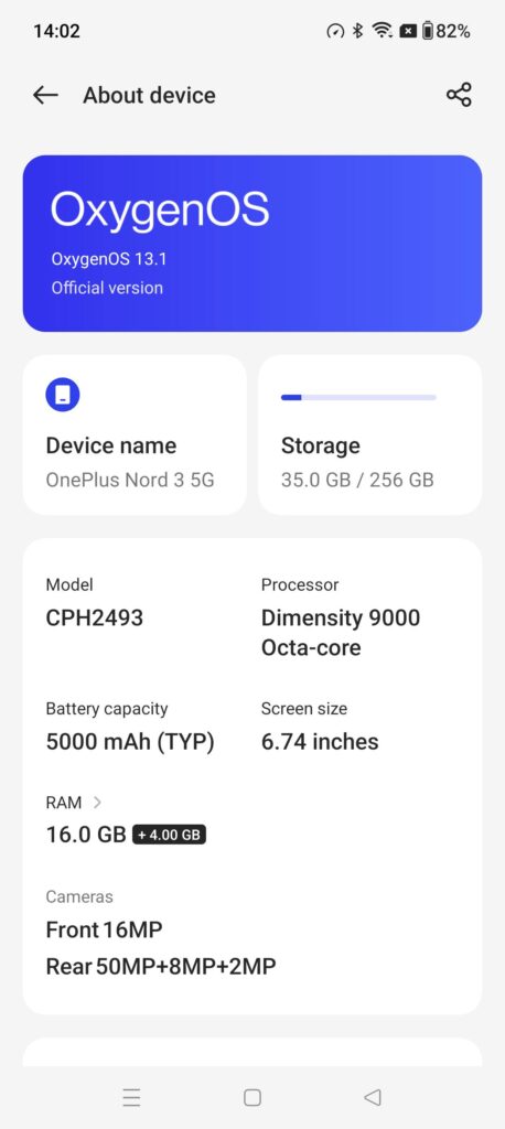 OnePlus Nord 3 review settings 1
