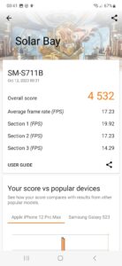 Samsung Galaxy S23 FE review 3dmark solar bay