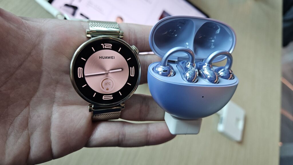 huawei freeclip and watch GT 4 41mm light gold demo