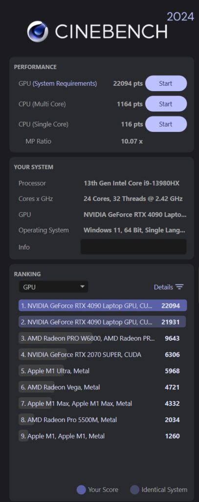 Alienware M18 R1 Review cinebench r24