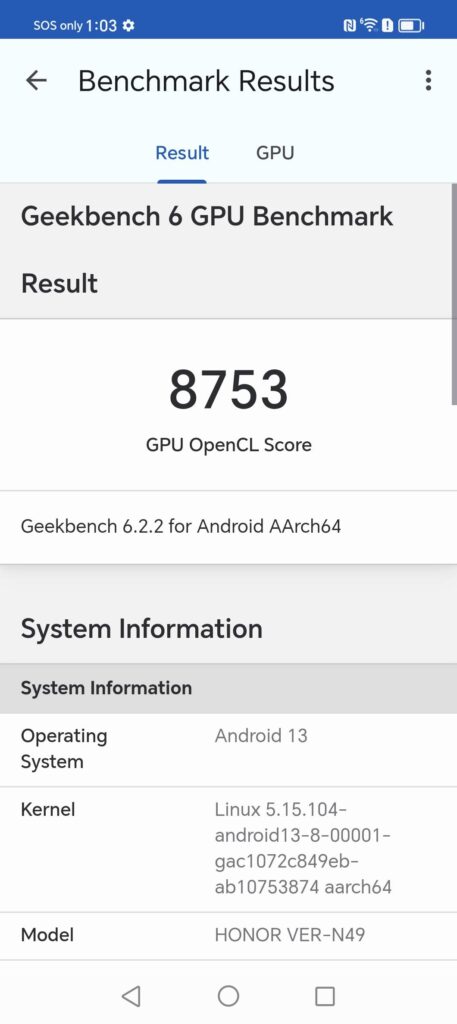 Honor Magic V2 Review geekbench 6 opencl