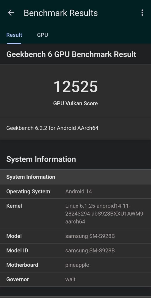 Samsung Galaxy S24 Ultra Review geekbench 6 vulkan