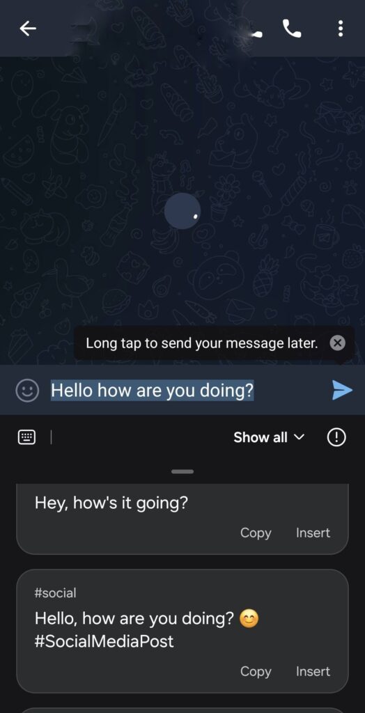 Samsung Galaxy AI Chat Assist live test 2