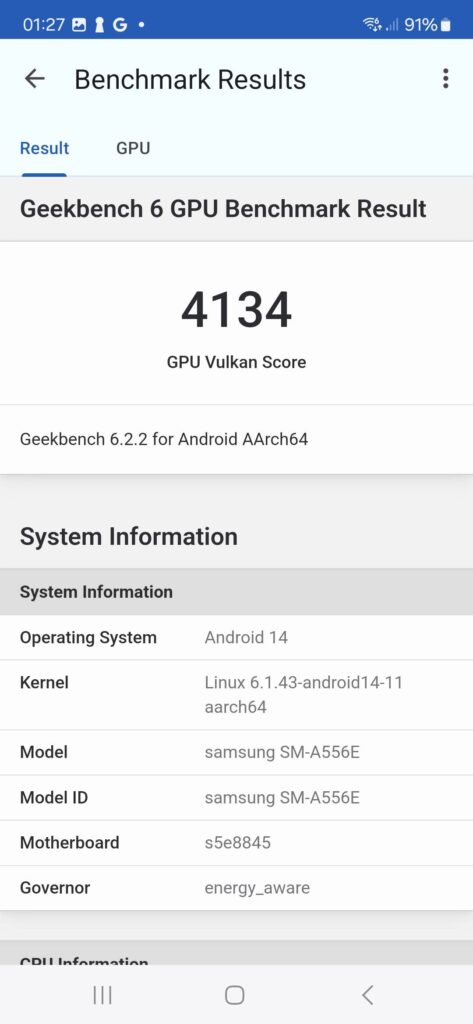 Samsung Galaxy A55 review - vulkan