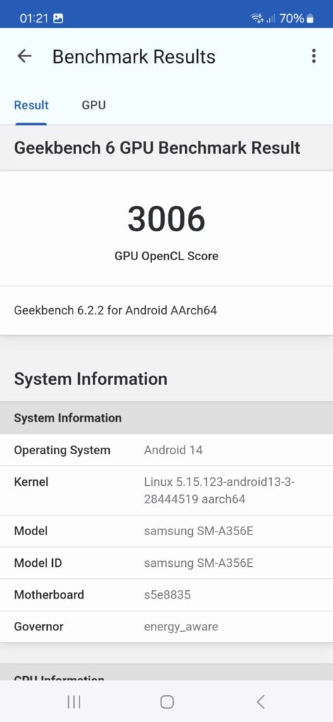 Samsung Galaxy A35 Review opencl