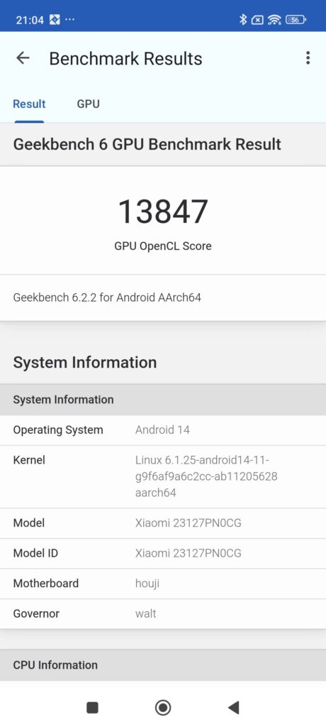 Xiaomi 14 Review geekbench 6 openCL