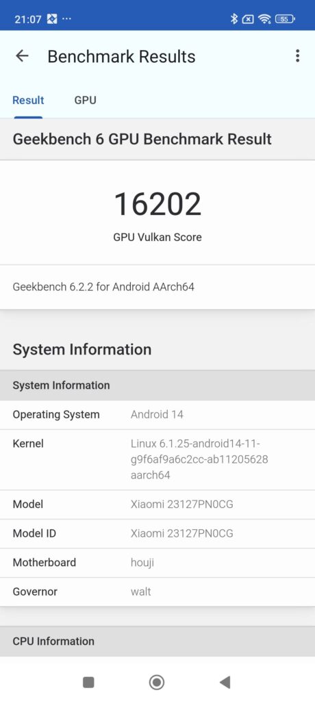 Xiaomi 14 Review geekbench 6 vulkan