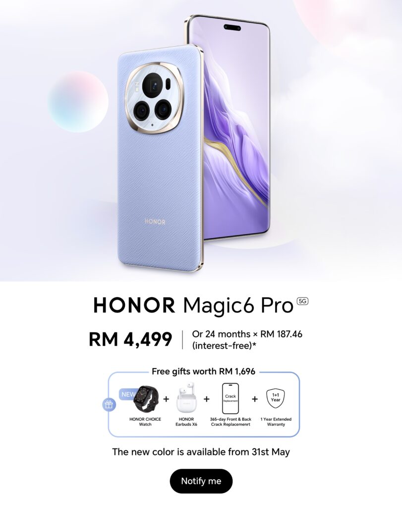 honor magic 6 pro cloud purple