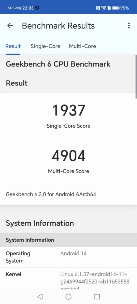 Honor 200 Pro Review geekbench 6