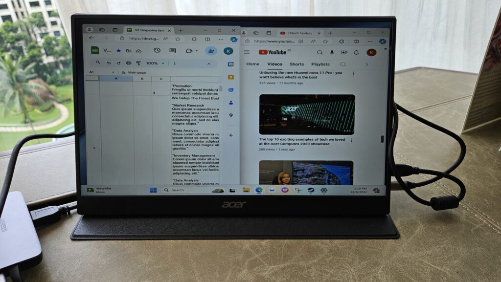 Acer PM161QB review front