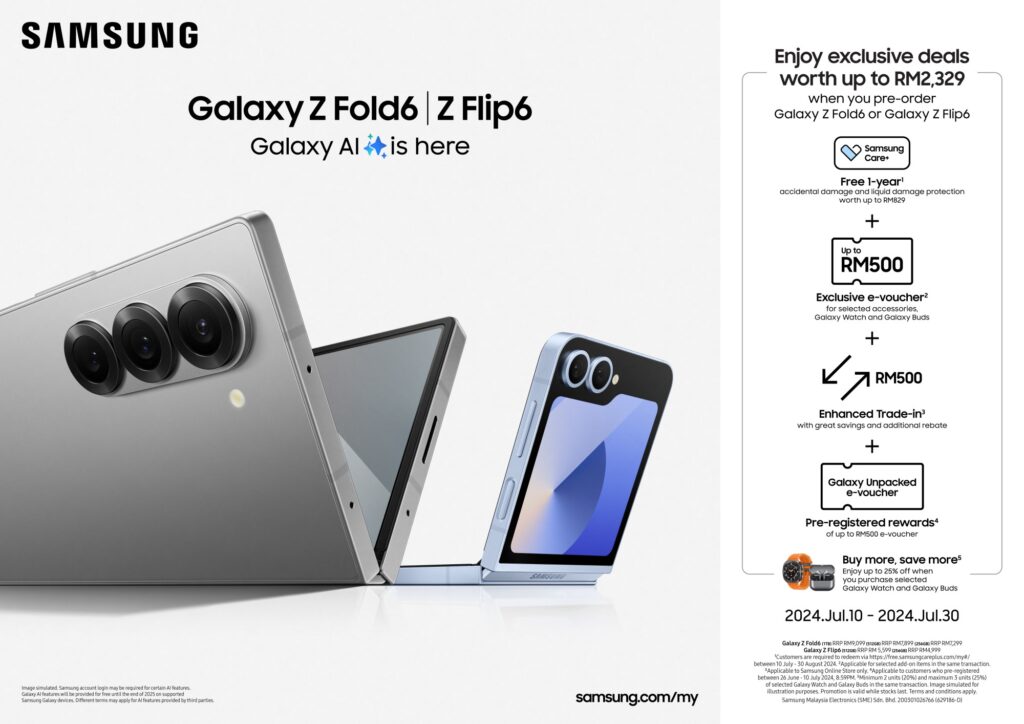 Galaxy Z Fold6 & Flip6 price Malaysia and preorder